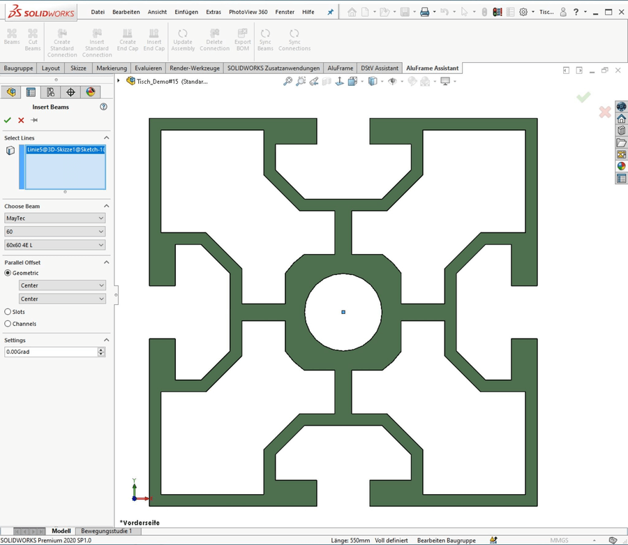 Profile, Bibliotheken und Schnitte mit AluFrame Assistant