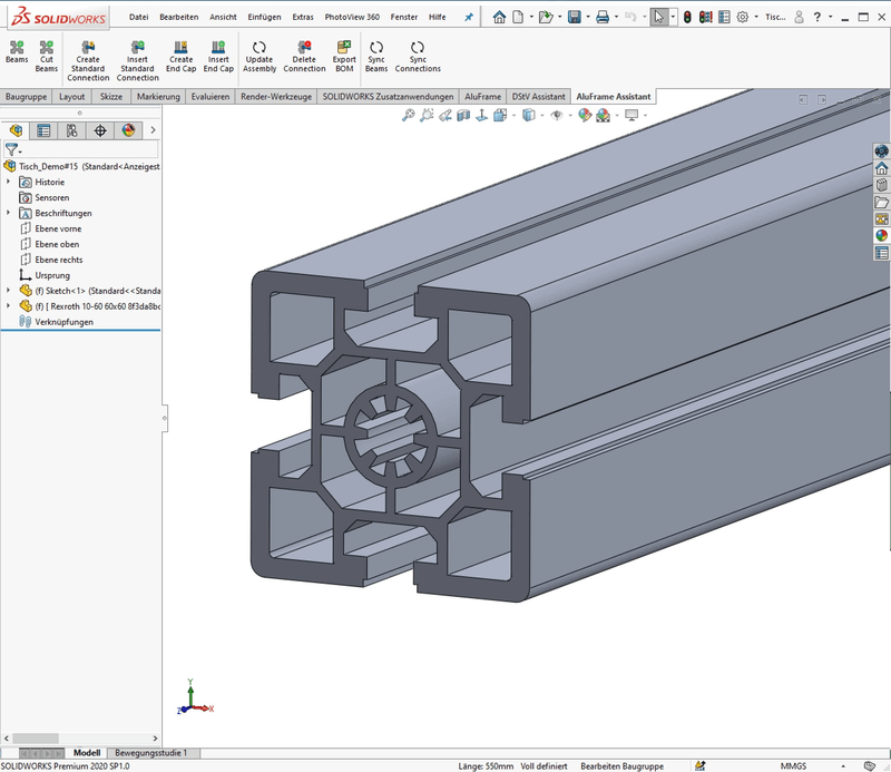 Stücklisten AluFrame Assistant Stücklisten AluFrame Assistant