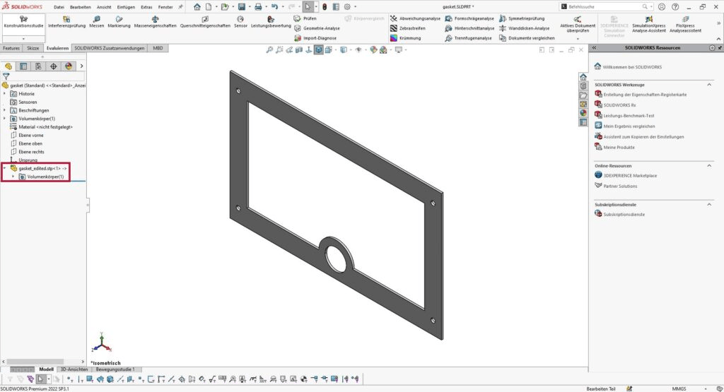 SOLIDWORKS 3DInterconnect Verknüpfung Verknüpfung externer CAD-Daten mit SOLIDWORKS 3DInterconnect