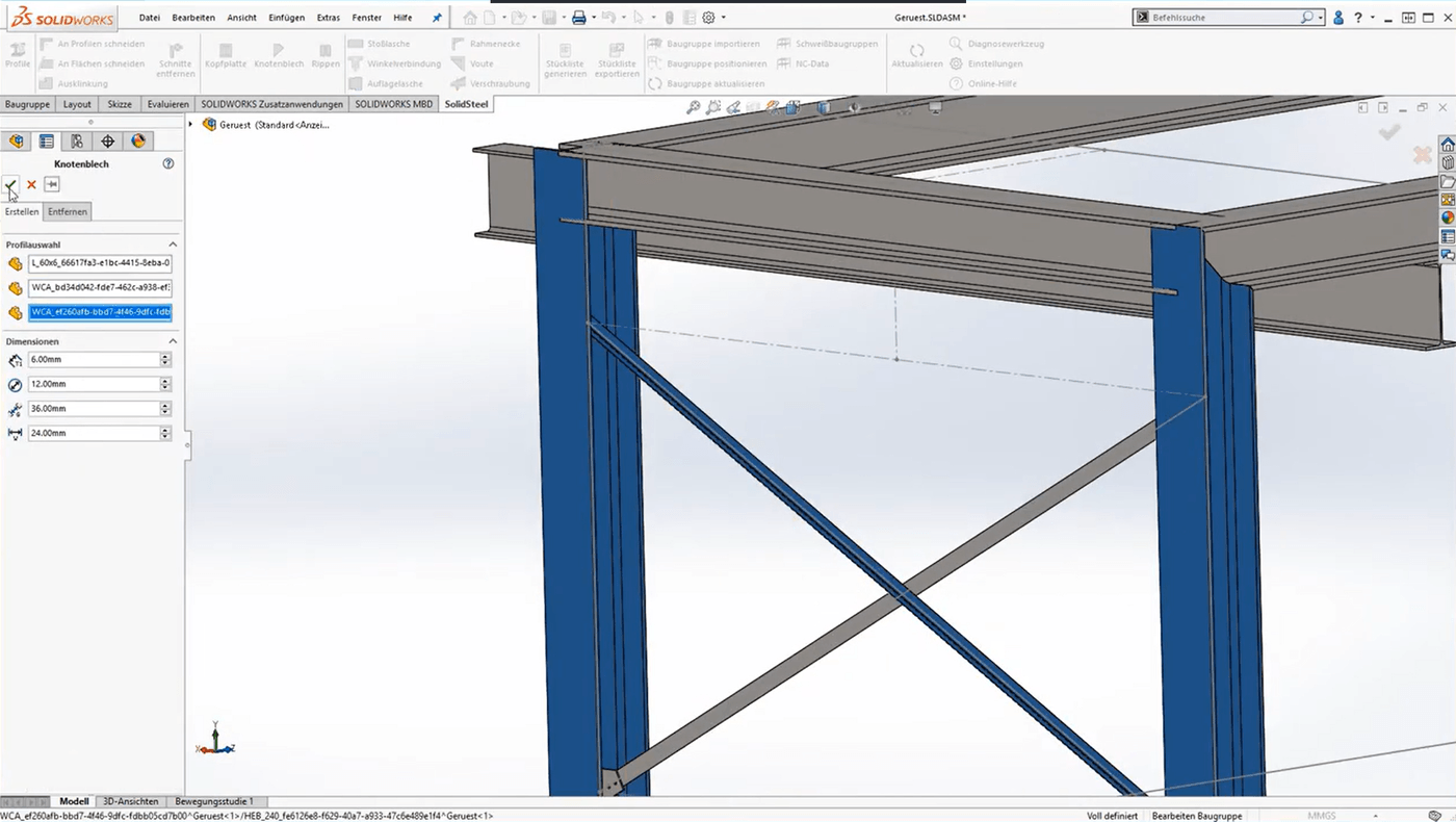 Stahlbau mit SOLIDWORKS und SolidSteel parametric Konstruktion im Stahlbau mit SOLIDWORKS und SolidSteel parametric