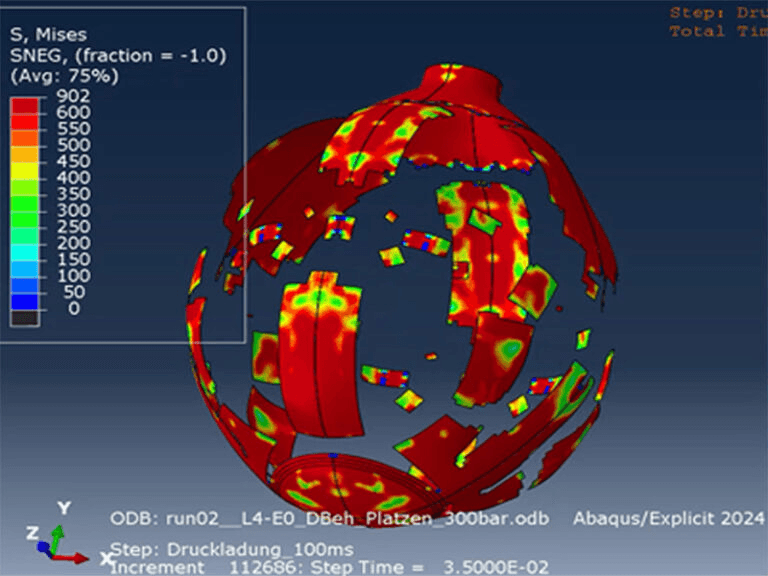Berstender Druckbehälter