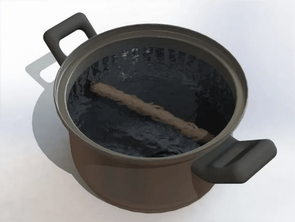 Wurst-Topf-Wasser Wursttopf mit Wasser