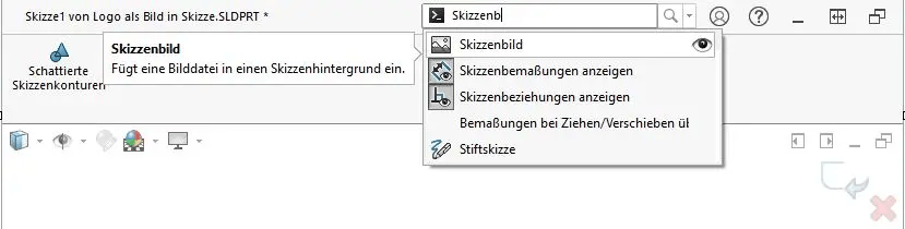 Logo in Skizze Befehlssuche Logo in Skizze Befehlssuche