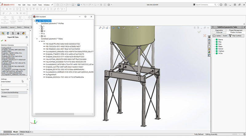 Bearbeitungsfunktionen DSTV Assistant Übersicht der Bearbeitungsfunktionen im DSTV Assistant