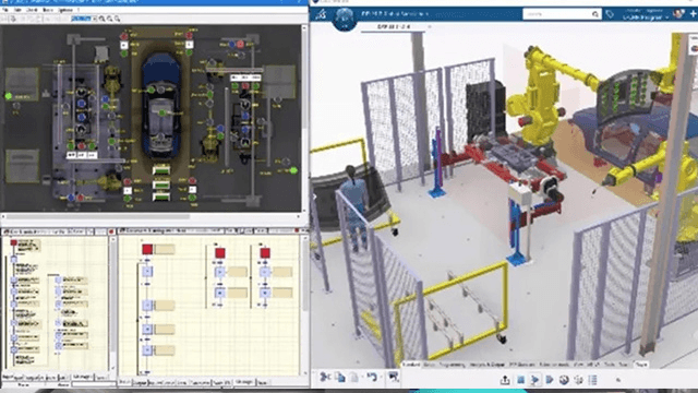 Virtuelle Inbetriebnahme einer Roboterzelle mit DELMIA Robotik