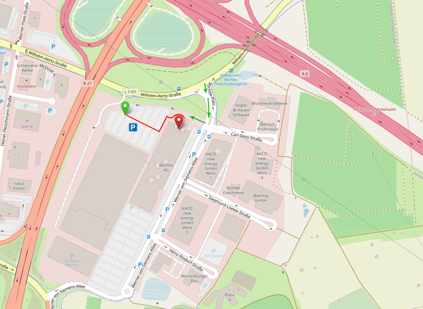 Anfahrtsskizze Standort Neckarsulm Bechtle PLM Anfahrtsskizze zum Bechtle PLM Standort in Neckarsulm