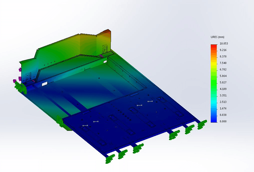 Verschiebung SOLIDWORKS Simulation Darstellung einer Verschiebung in SOLIDWORKS Simulation