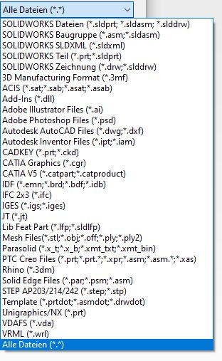 CAD-Dateitypen
