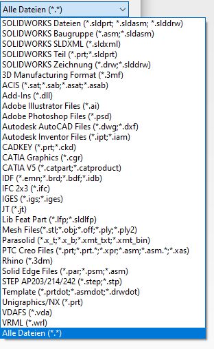 CAD-Dateitypen