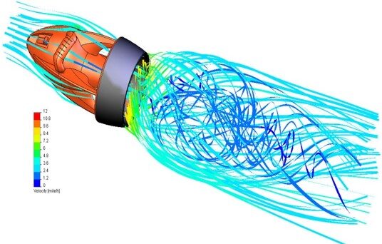 SOLIDWORKS Simulation Einsatz Fluidsimulat