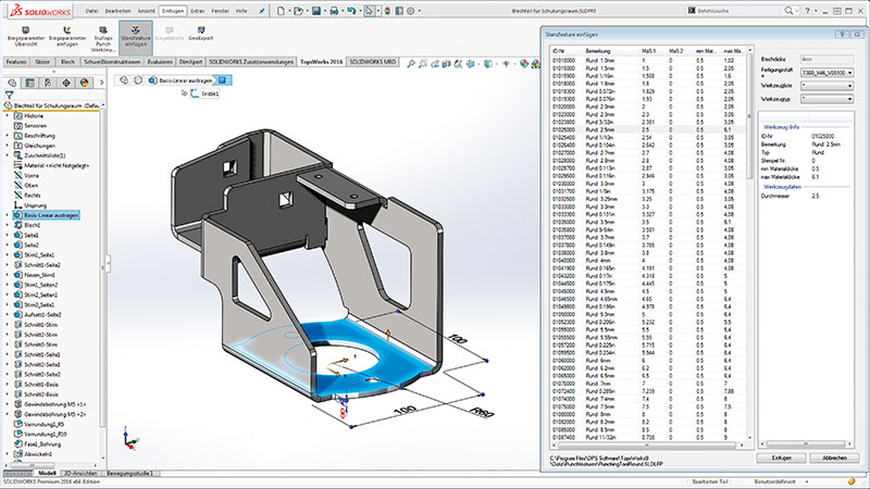 TopsWorks und SOLIDWORKS Mehrkörper-Blechfunktionalität in der SOLIDWORKS Blechbearbeitung