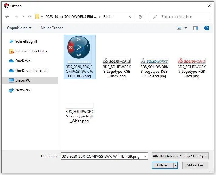 Bilddatei in SOLIDWORKS