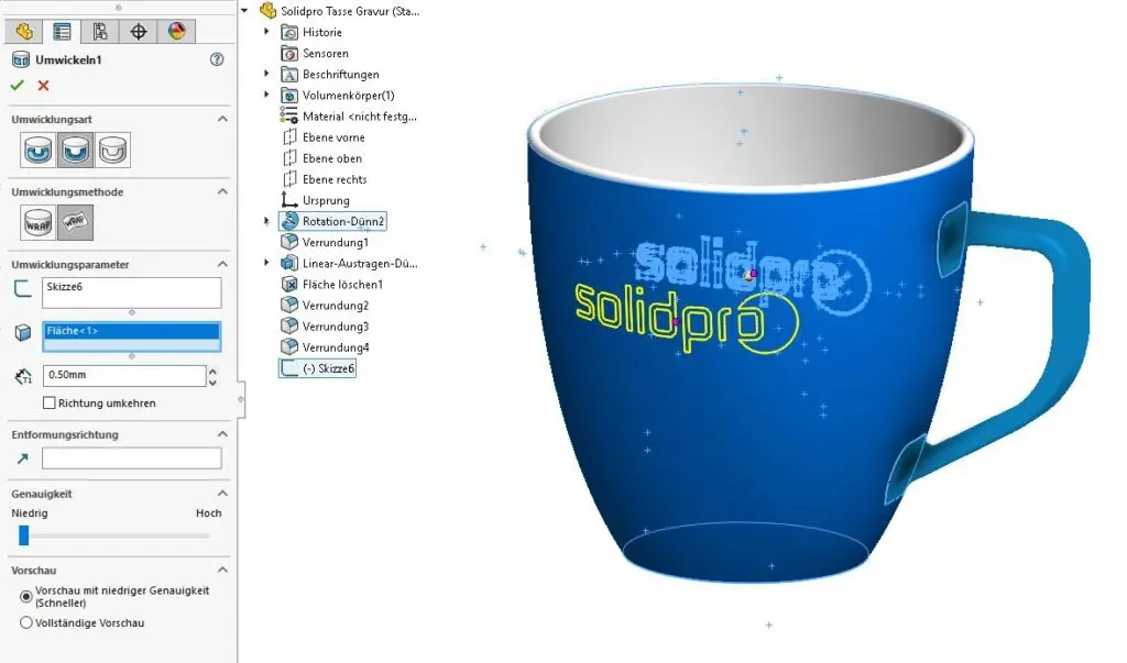 Konstruktion in SOLIDWORKS
