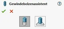 Visualisierung SOLIDWORKS Feature Gewindebolzenassistent.