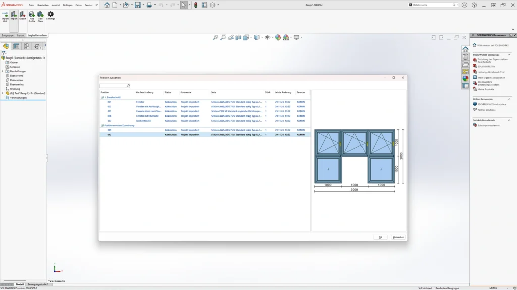 logikal schnittstelle solidworks import
