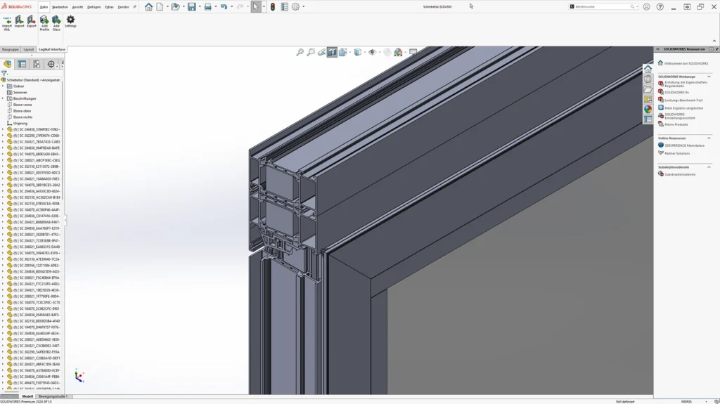 logikal schnittstelle solidworks konstruieren
