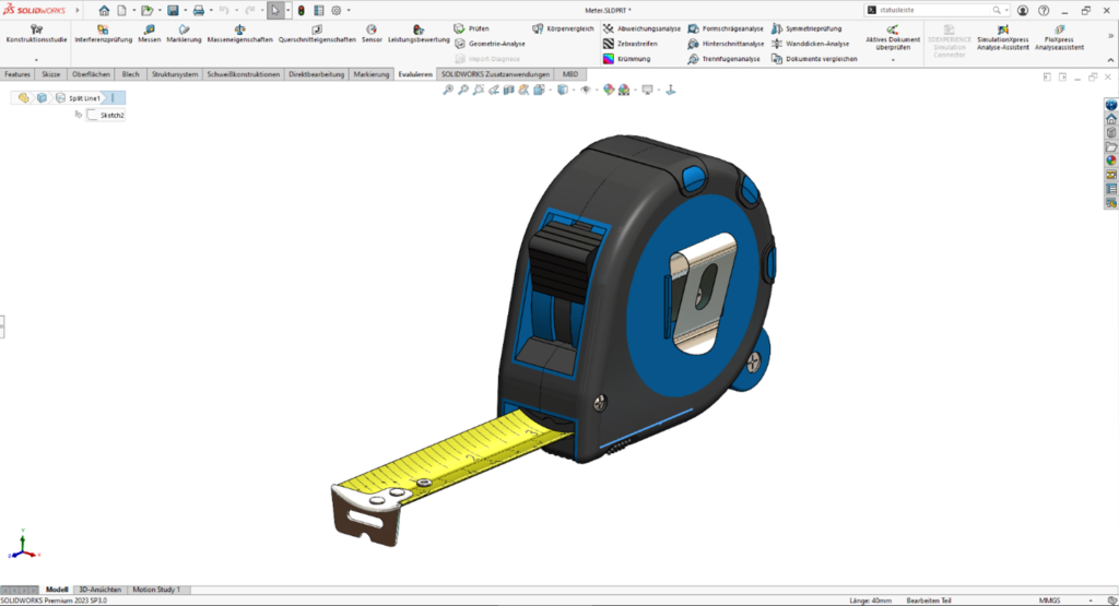 Messen ohne das Werkzeug Messen in SOLIDWORKS