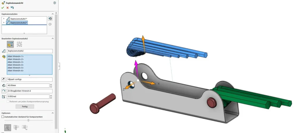 Explosionsansicht SOLIDWORKS Kette.