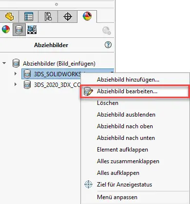 SOLIDWORKS Abziehbild bearbeiten