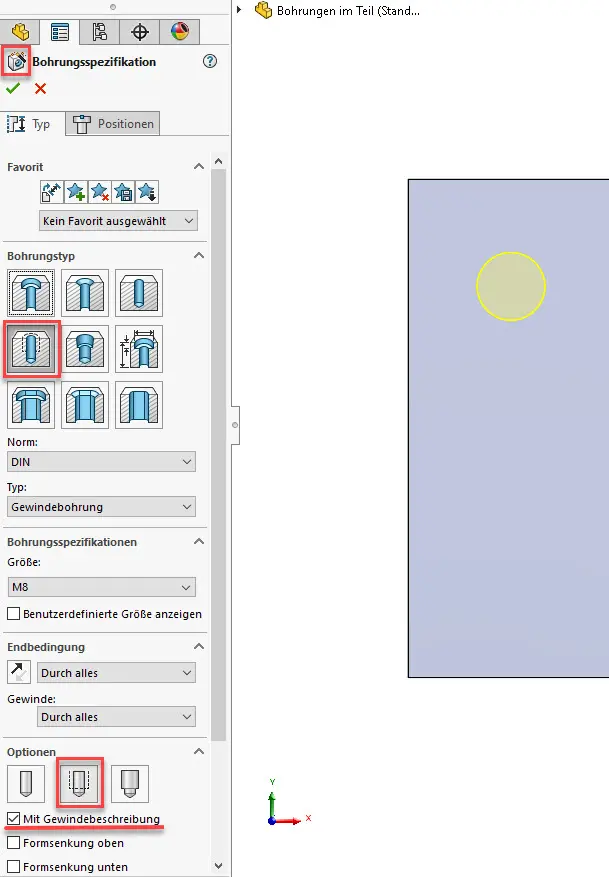 solidworks-bohrungsassistent-gewindebohrung