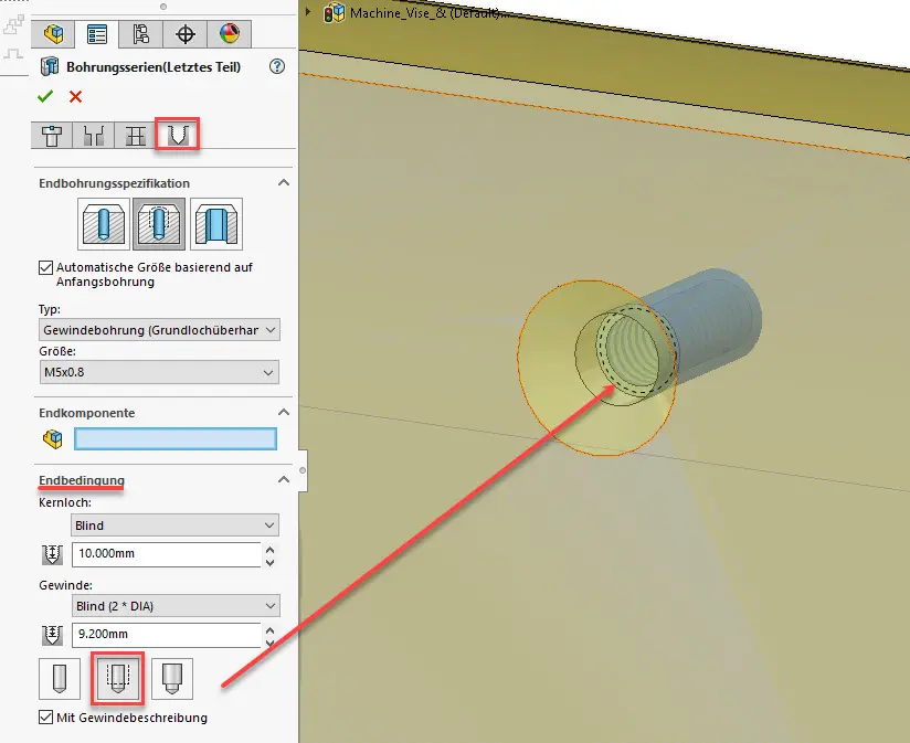 solidworks-bohrungsserie-gewindedarstellung