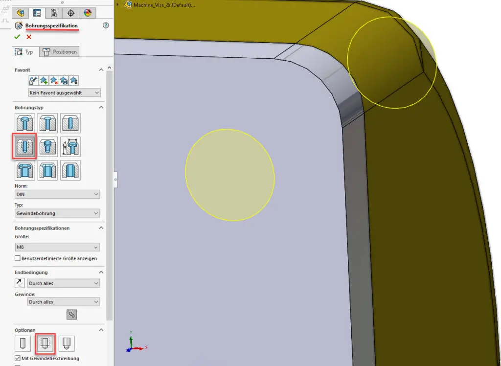 solidworks-einfache-bohrung-baugruppe