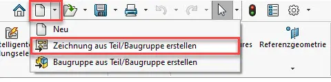 neue Zeichnung aus Baugruppe in SOLIDWORKS erstellen