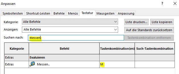 SOLIDWORKS Tastenkombination zuweisen