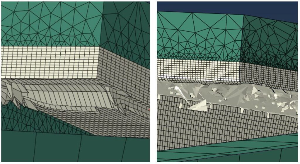 Halbmodell Zerspanungsberechnung mit Abaqus